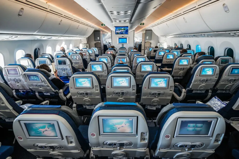 airplane cabin.